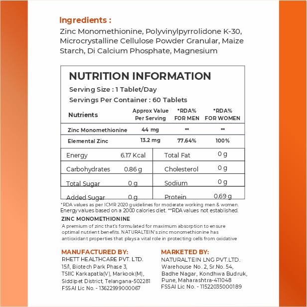 Nutrition label with ingredients and details on a white background