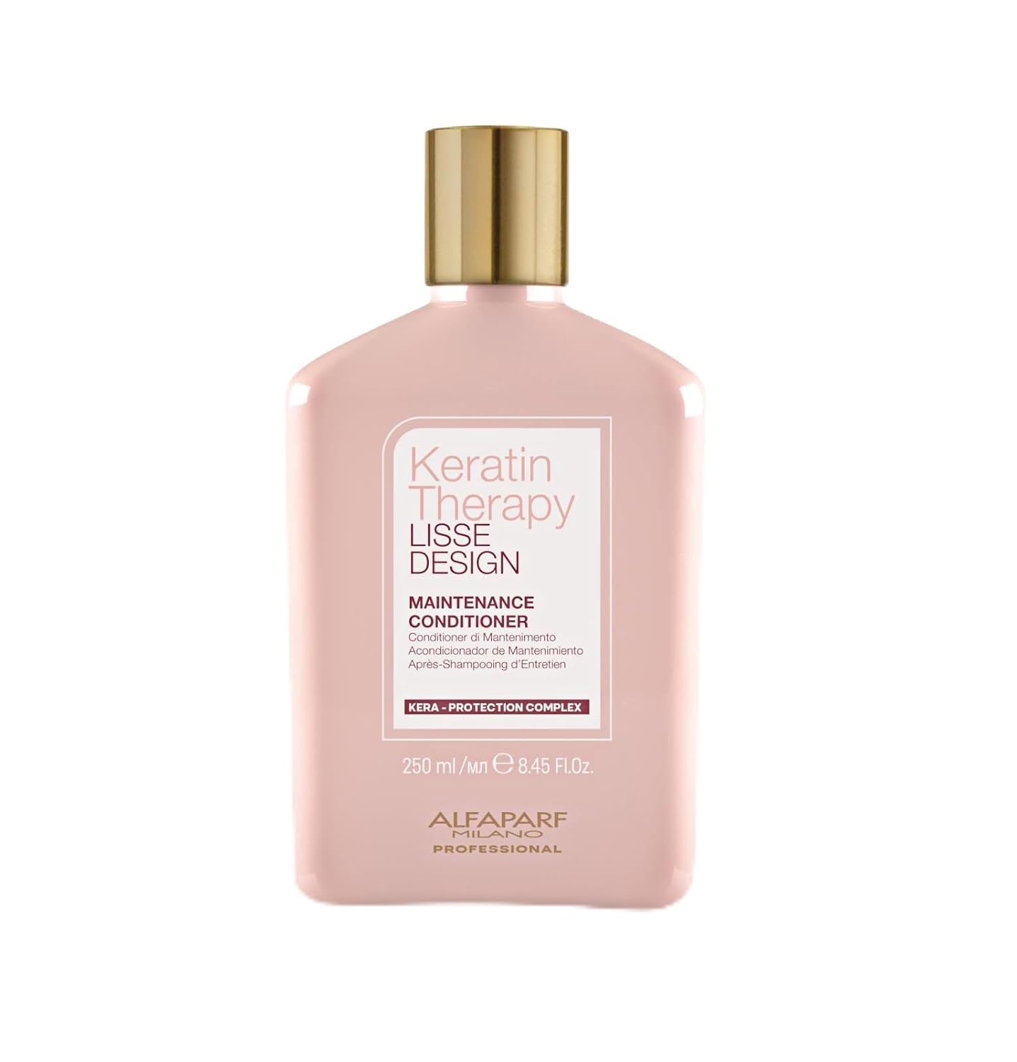 Alfaparf Milano Lisse Design Keratin Conditioner - Maintains and Enhances Keratin Smoothing Treatment - Anti-Frizz Hair Care Product - Paraffin and Sulfate Free Sp Luxeoil Keratin Protect - (250ml)
