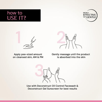 Instructions on how to use a skincare product with step-by-step illustrations and text.