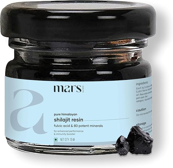 mars by GHC Authentic 100% Pure Himalayan Shilajit Resin (15G) - Elevate Stamina,Immunity,And Vitality With Unrivaled Purity,Exceptional Value For Single Quantity,Single Power