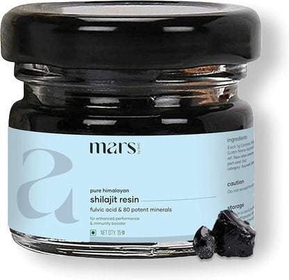 mars by GHC Authentic 100% Pure Himalayan Shilajit Resin (15G) - Elevate Stamina,Immunity,And Vitality With Unrivaled Purity,Exceptional Value For Single Quantity,Single Power