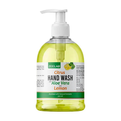 Zeelab Citrus Hand Wash with Aloe Vera and Lemon on a white background