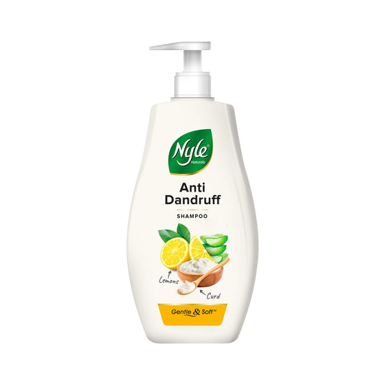 Nyle Naturals Anti Dandruff Shampoo 400ml | Enriched with Curd and Lemon for Fresh, Clear Scalp, Effective Flake Control | Mild Formula for Everyday Use