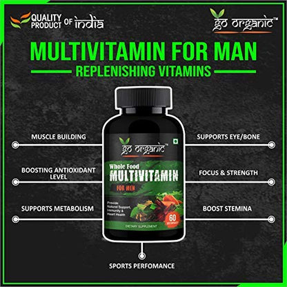 Go Organic Multivitamin Capsule for Men - 60 Capsule | 60 Capsule