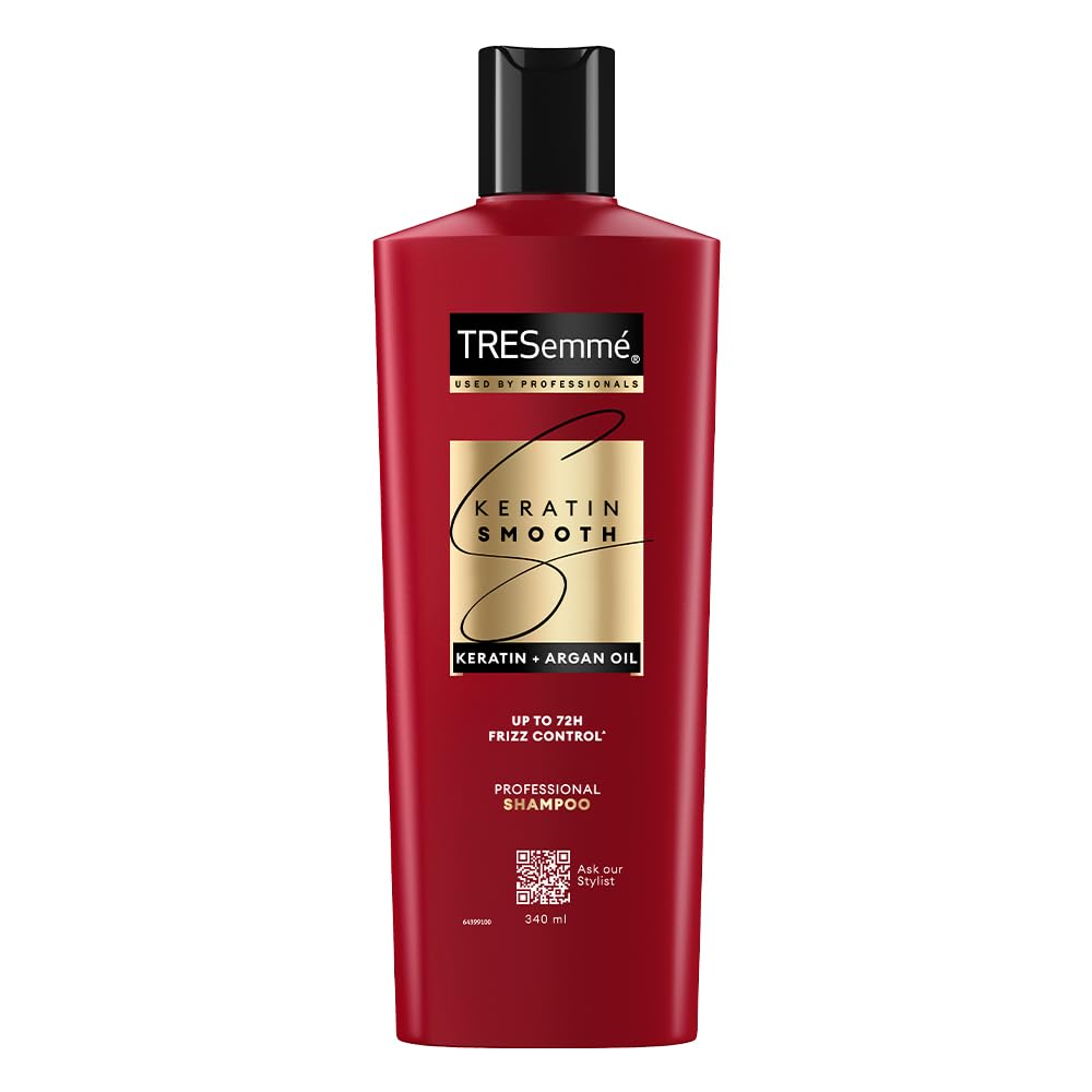 TRESemme Keratin Smooth+ Shampoo With Keratin Protein and Argan Oil | Salon-Like Smooth Hair | Up To 72H Frizz Control