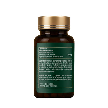 Brown supplement bottle with gold cap on a white background