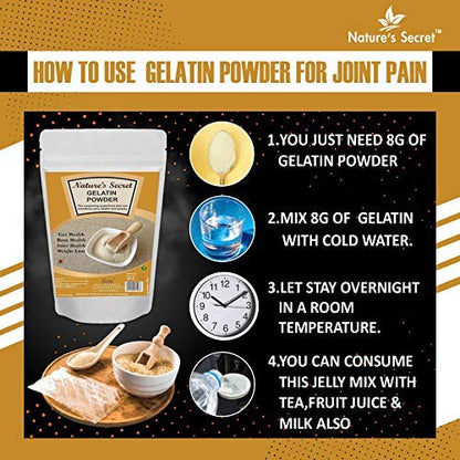 Nature's Secret Gelatin Powder For Face Mask Hair Removal, Yellow, 50g