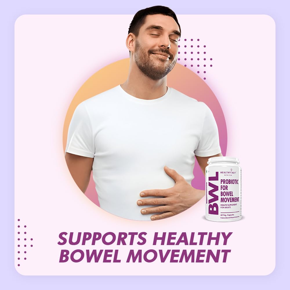 HealthyHey Nutrition BWL - Probiotic For Bowel Movement - 60 Vegetable Capsules