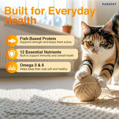 Purepet Adult Dry Cat Food Sea Food Flavour, 1 kg Pack