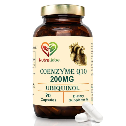 Nutraliebe Coenzyme Q10 Ubiquinol 200mg - Enhanced Energy & Antioxidant Support, Premium Heart Health Supplement, 90 Capsules