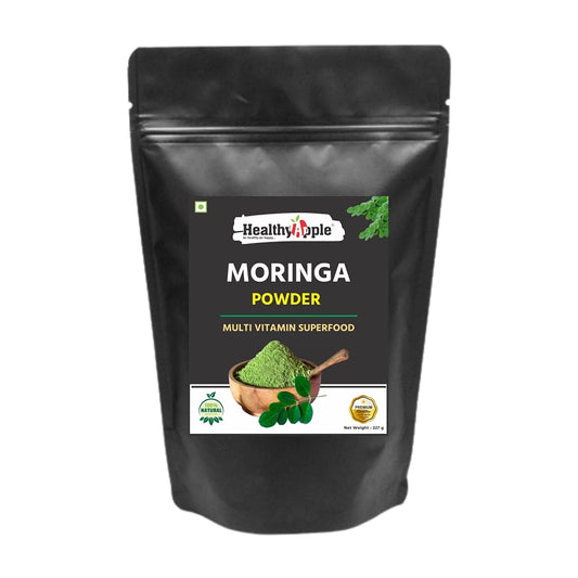 Healthy Apple Moringa Powder Organic (Moringa Oleifera Leaf Powder), 227 gm (16 Ounce), Sun Dried and Vegan Friendly