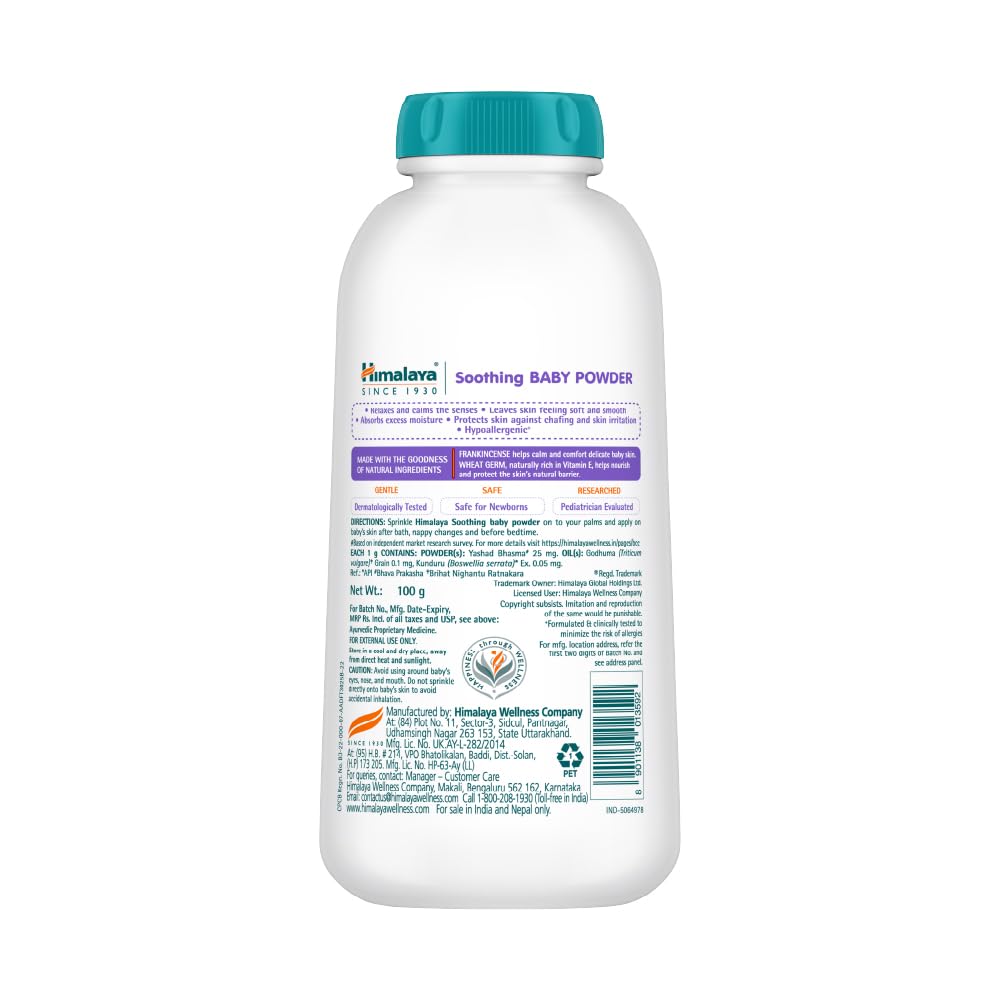 Himalaya Soothing Baby Powder bottle on a white background