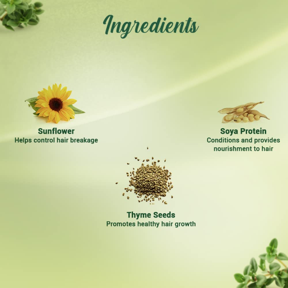 List of ingredients with corresponding images and descriptions on a green background