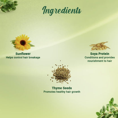 List of ingredients with corresponding images and descriptions on a green background