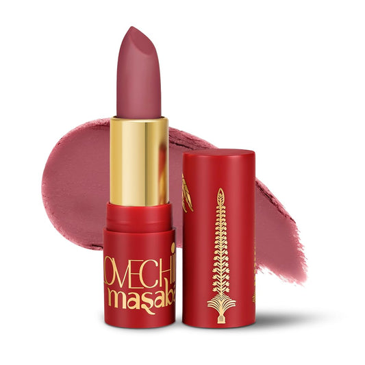 LoveChild Masaba 90s Drip Meetha (Mauve) Luxe-Matte Lipstick with Intense One-Swipe Color Payoff in High-Pigment HD Crème Matte Formula, 4gm