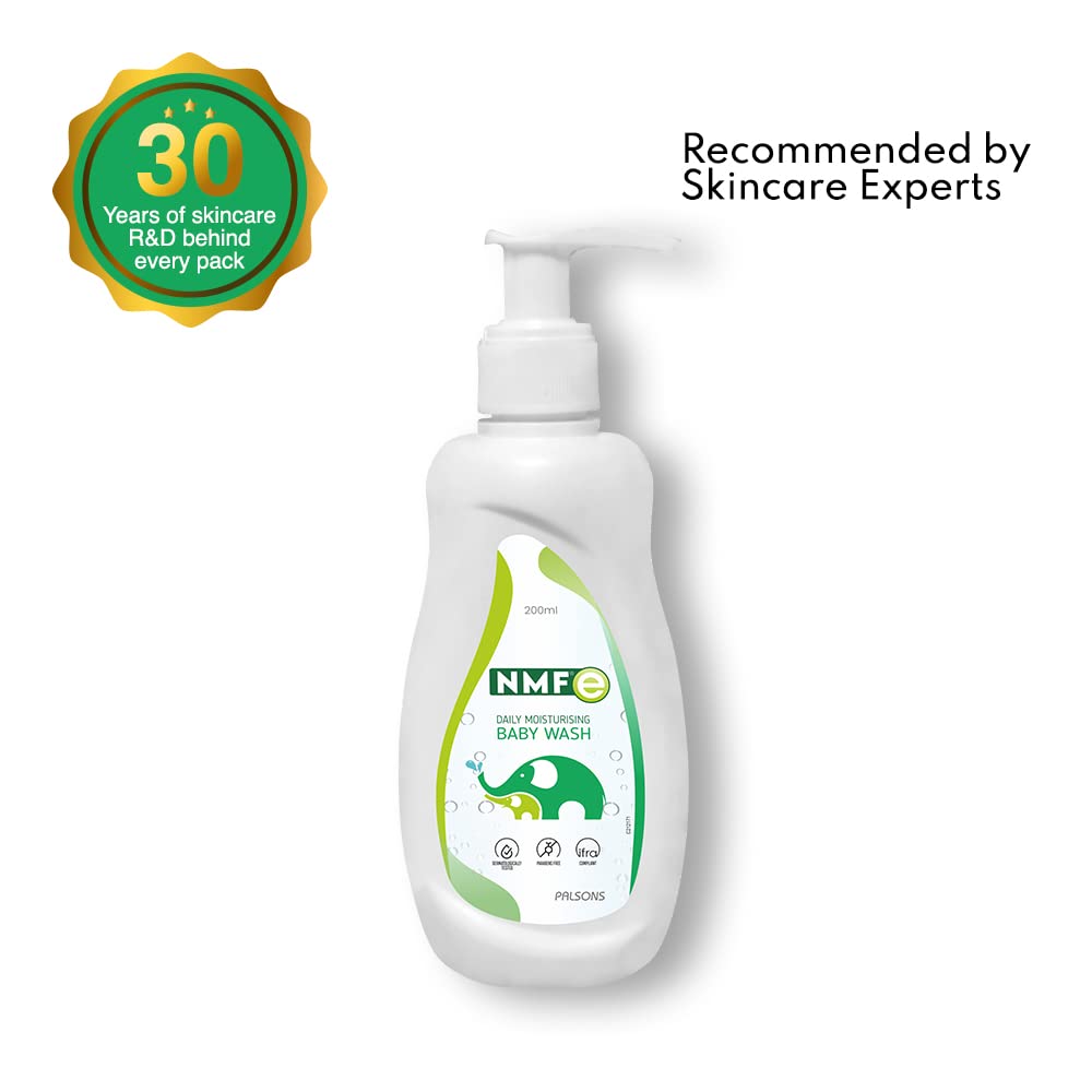 NMFe Daily Moisturising Baby Wash | Enriched with Aloe Vera, Oat Milk & Vitamin E | Suitable for Newborns | Paraben-Free | Skin-Matching pH 5.5 | Safe for Baby's Delicate Skin | Dermatologically Tested & Pediatrician Recommended | 200 ml