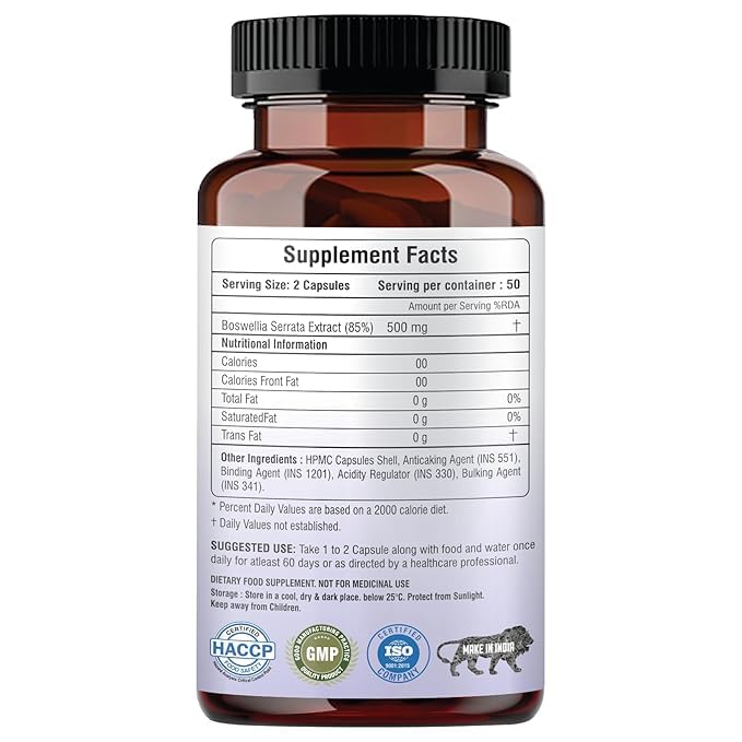 Boswellia Serrata Extract - 100 Veg Capsules | Healthy Inflammation Response & Mobility | Non-GMO & Gluten-Free