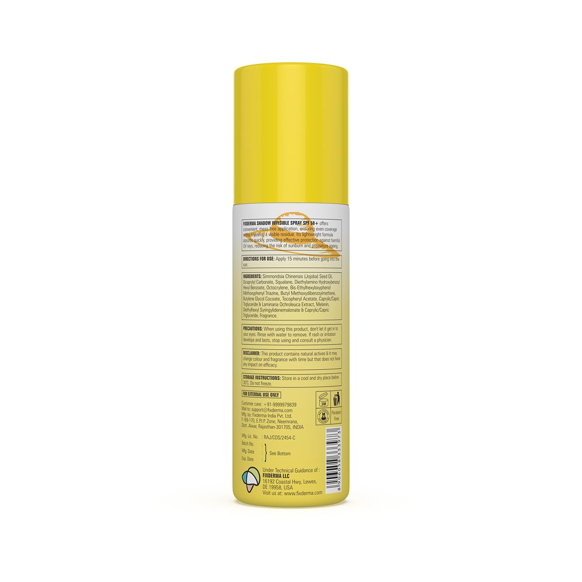 Fixderma Shadow SPF 50+ PA+++ Invisible Spray | Ultra Lightweight Transparent Sunscreen | Water Resistant Broad Spectrum UVA&UVB Sunscreen water resistant, spray for body 50ml (Pack of 1)