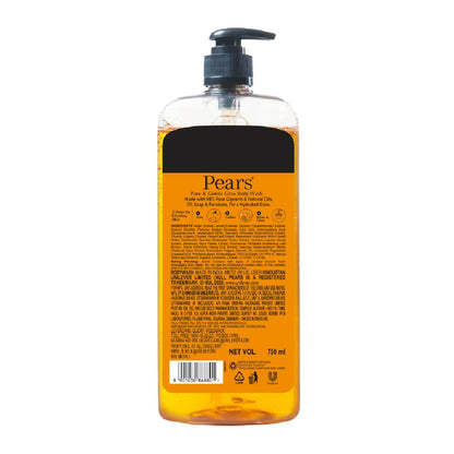 Pears 98% Pure Glycerin Pure & Gentle Bodywash with 0% Parabens & Soap for Hydration & Glow, 750 ml