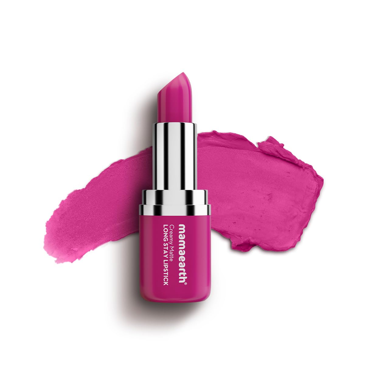 Mamaearth Creamy Matte Long Stay Lipstick with Murumuru Butter and Vitamin E for 8-Hour Long Stay (Flakeproof & Non-Drying | Intense Color Payoff) | 4.2g - Pink Camellia