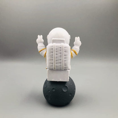 Street27® Cute Outer Space Astronaut Figurine Action Figure Toys Statue for Showpiece Home Living Room Decor Office Desktop Decoration Car Dashboard, Kids Birthday Party Gift, Resin