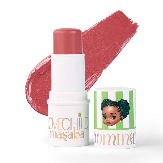 LoveChild Mini Masaba Bloominator Makeup Stick, Lumi-Matte Creamy Blush with Illuminator, Hydrating Shea Butter, Velvety Finish, Buildable, Richly Pigmented, Giggle (Light Pink) 7.5g