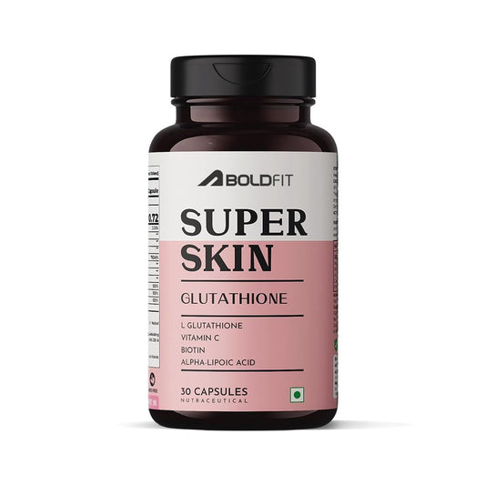 Boldfit Glutathione 400mg with Vitamin C & E, Biotin, Grape Seed Extract L-Glutathione Supplement for Women & Men for Skin Care, Immunity & Liver Detox – 30 Capsules