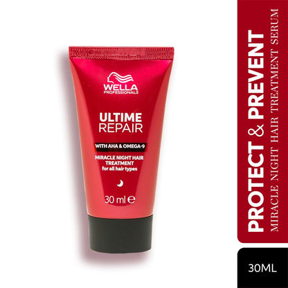 Wella Ultime Repair tube with red packaging on a white background