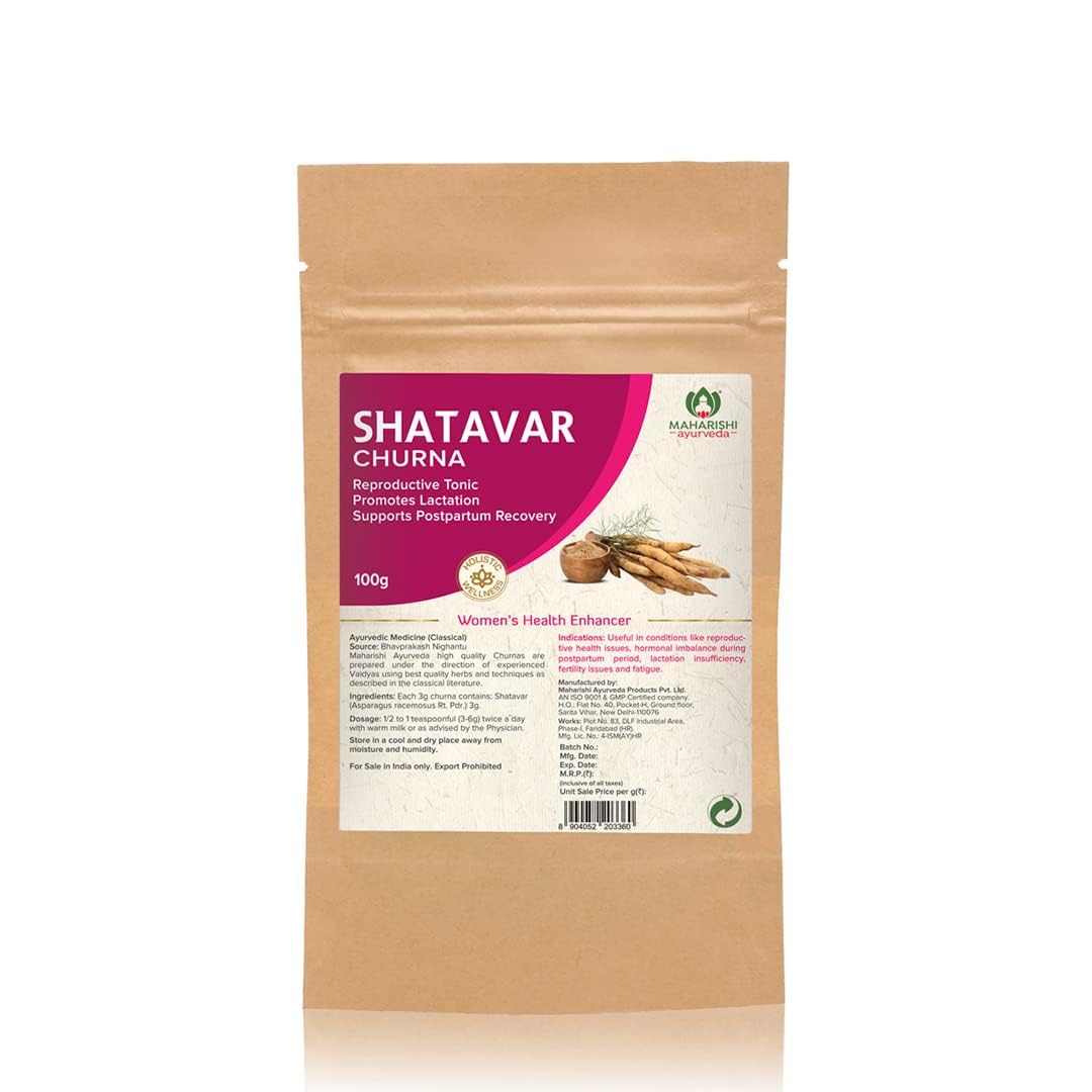Zephivo Maharishi Ayurveda Shatavar Churna - 100% Natural Supplement for Women's Health - 100 gm
