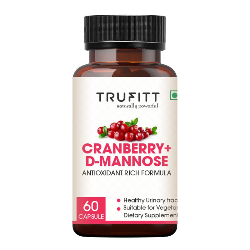 Trufitt Cranberry + D-Mannose Antioxidant For Kidney Health & Urinary Tract Health Support - 60 Capsules