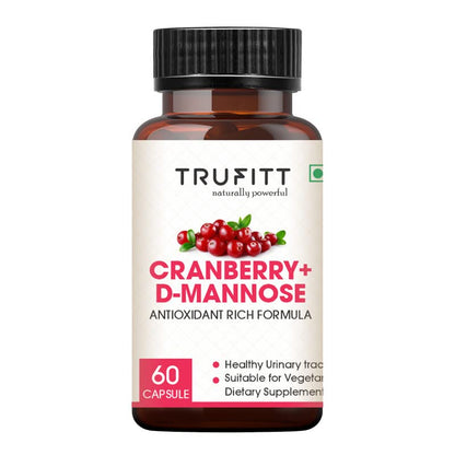 Trufitt Cranberry + D-Mannose Antioxidant For Kidney Health & Urinary Tract Health Support - 60 Capsules