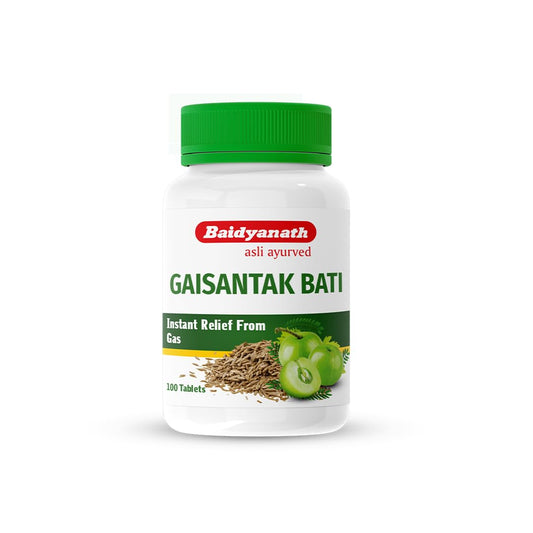 Baidyanath Gaisantak Bati - Instant Relief from Gas and Indigestion - 100 Tablets
