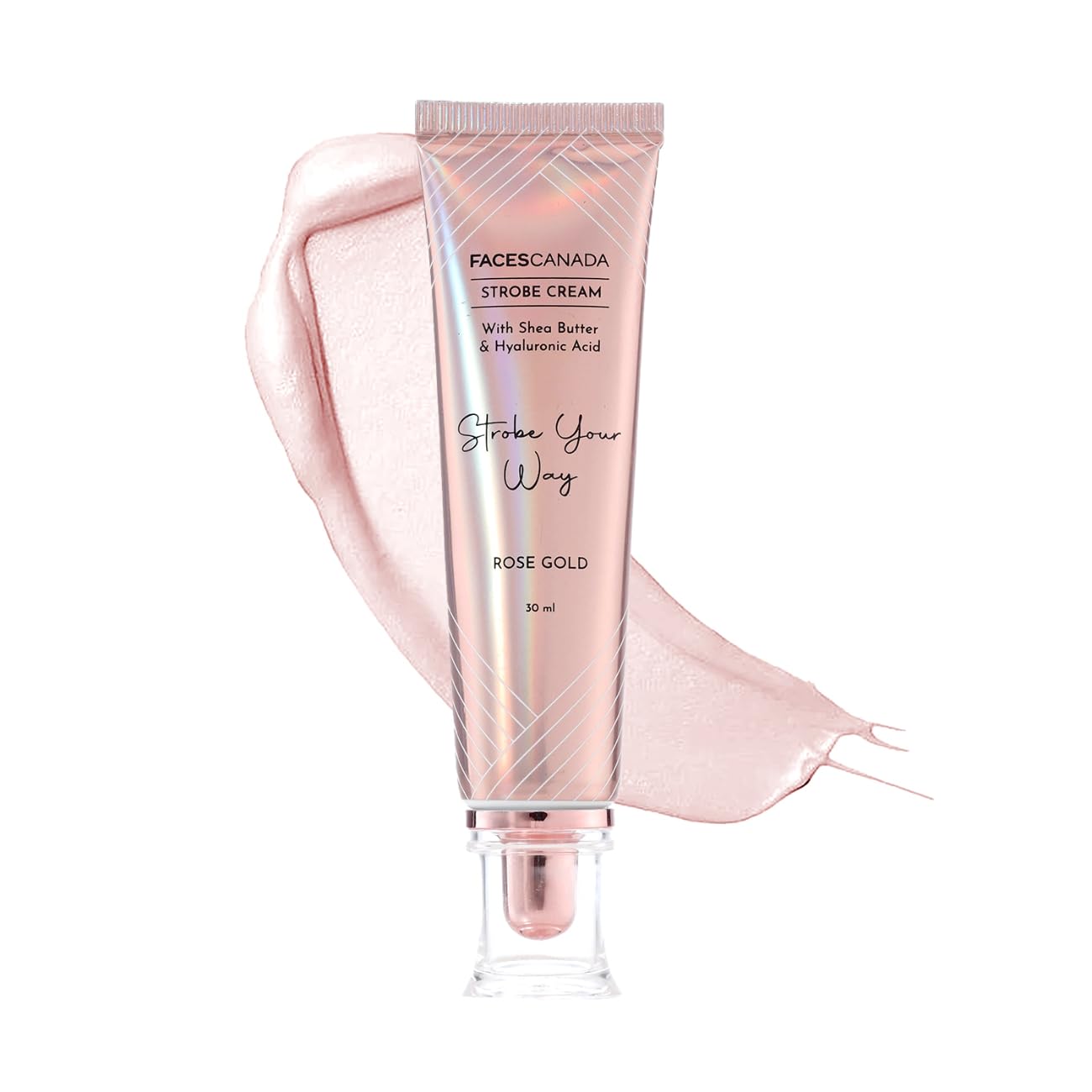 FACESCANADA Strobe Cream - Rose Gold, 30Ml | Primer + Highlighter + Moisturizer | Shea Butter & Hyaluronic Acid | Intense Hydration | Flawless Radiant Dewy Skin | Illuminating & Glowing Makeup Base
