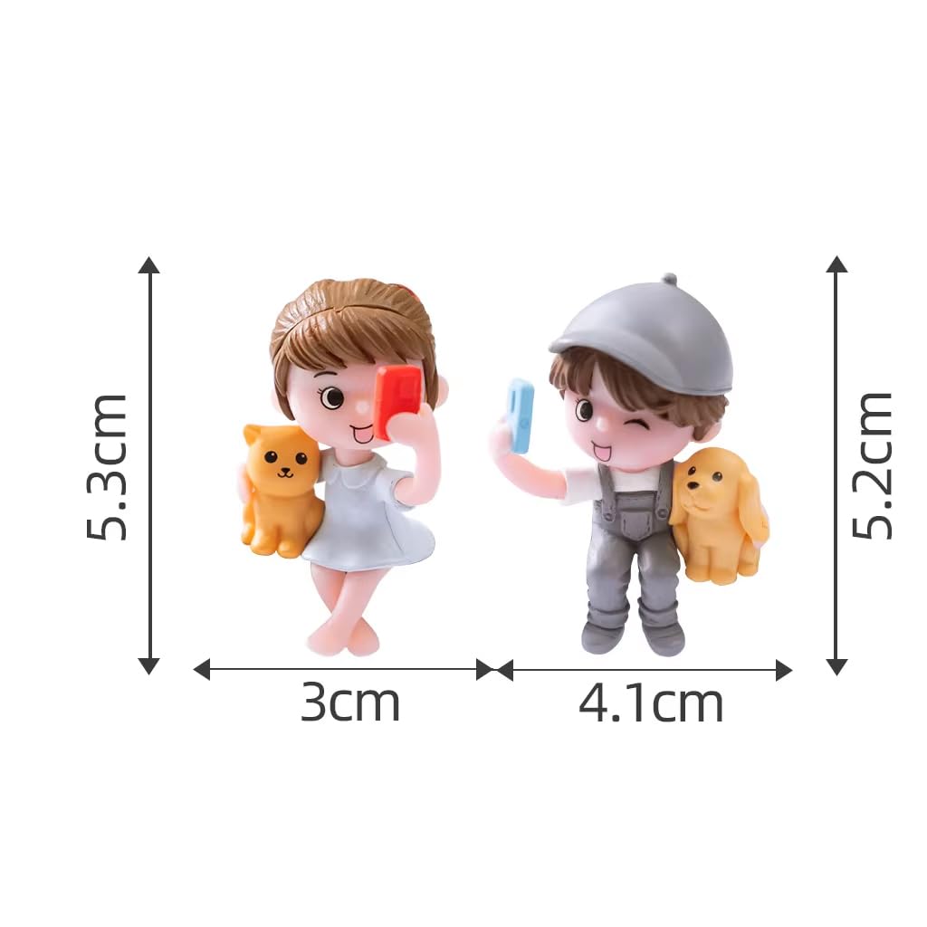 Miniature Couple Showpiece,Romantic Valentine Gifts for Girlfriend Boyfriend Husband Wife,Home Decor Items,Shelf Table Decor,Birthday Gift,Long Distance Relationship Gifts,6.5cm,3.5cm