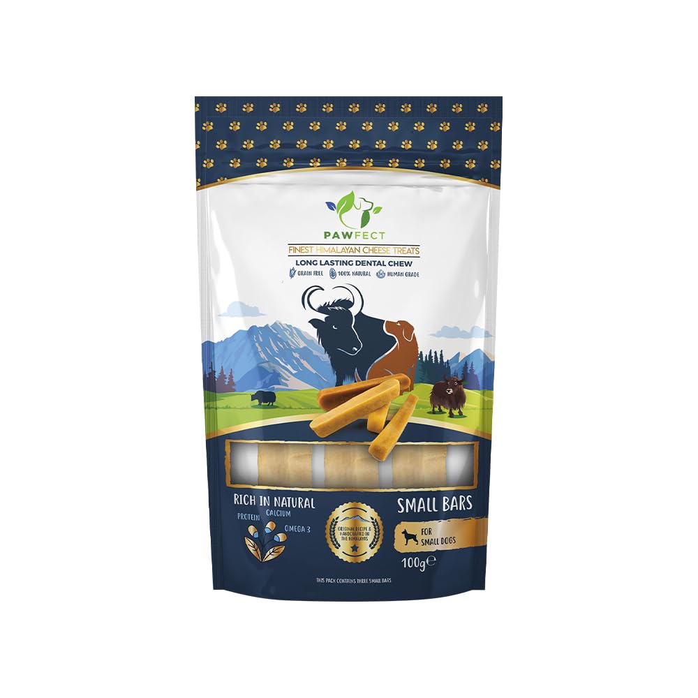 Pawfect Himalayan Yak Cheese Chews for Small Dogs - 100% Natural, Long-Lasting Cheese Bone - Rich in Protein & Calcium - Daily Dental Treat- Plaque Off & Tartar Control- Pack of 3 (100g/3.53oz)