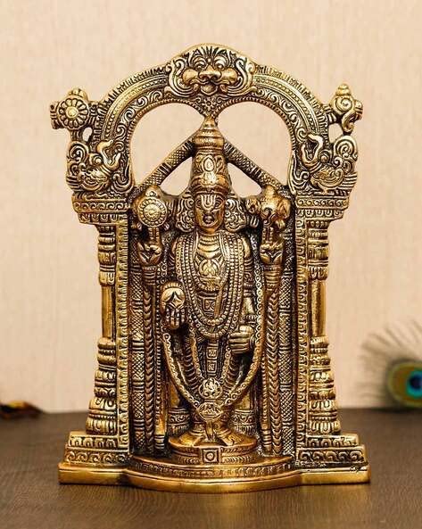 Kalakriti Gold Plated Wall Hanging God Tirupati Balaji Sri Venkateswara Swamy Idol | Spiritual Home Décor| Religious Diwali Gift | Statue for Pooja Living Room Mandir Decoration, 1Pc