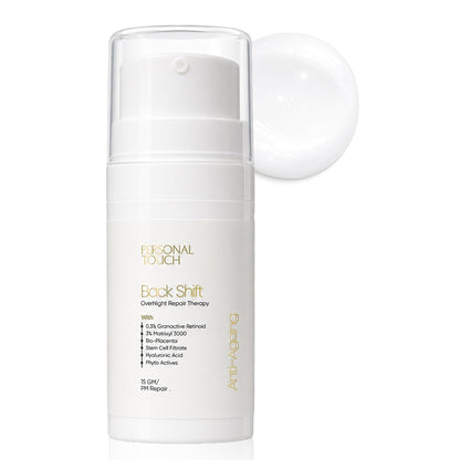 Personal Touch Backshift Anti-Aging Face Cream | Youthifying Peptide, Niacinamide & 0.3% Granactive Retinoid (HPR) | Wrinkle Repair, Firming & Collagen Boost | 15ml
