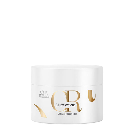 White jar of Wella Oil Reflections Luminous Reboot Mask on a white background