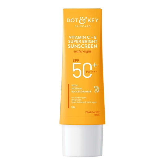 Zephivo DOT & KEY Vitamin C + E Super Bright Sunscreen Spf 50|Water-Light,UVA/UVB & Blue Light Protection|For Even Toned & Glowing Skin|With Liquid Spf 50+++|No White Cast,|For All Skin Types|50G,Pack Of 1
