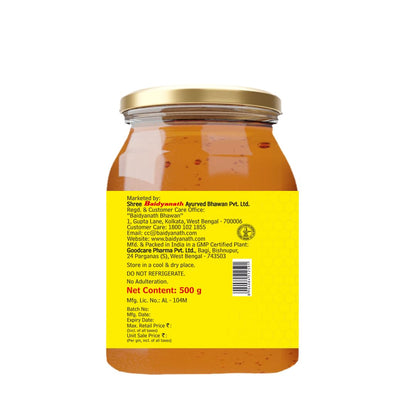 Baidyanath Madhu - 500g | No Sugar Adulteration |Natural Immunity Booster & Antioxidant Powerhouse| Weight Management, Cough Relief, Natural Honey & Sore Throat Relief