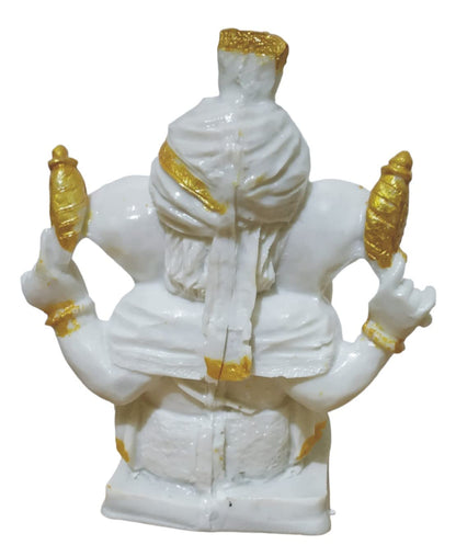 Ganesha Ganesh Ganpati Gajanan Statue Idol Murti Gift Item Decorative Showpiece Multicolor Polyresin Pack of 1 (B006)