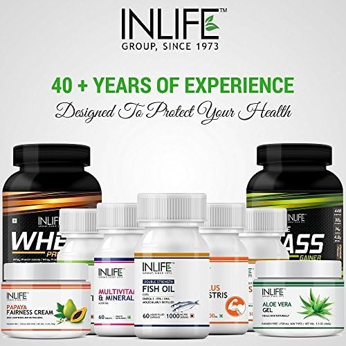 INLIFE Moringa Capsules 500mg | Leaf Extract (10:1) Powder Supplement | Water Distillation Extraction | Quick Absorption than Tablet - 60 Vegetarian Capsules (Pack of 1, 60)