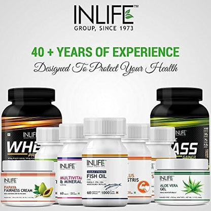 INLIFE Moringa Capsules 500mg | Leaf Extract (10:1) Powder Supplement | Water Distillation Extraction | Quick Absorption than Tablet - 60 Vegetarian Capsules (Pack of 1, 60)