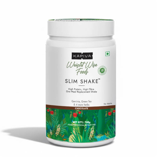Kapiva Chocolate Slim Shake - Meal Replacement Drink Powered With 7 Ayurvedic Herbs For Healthy Weight Control & Management