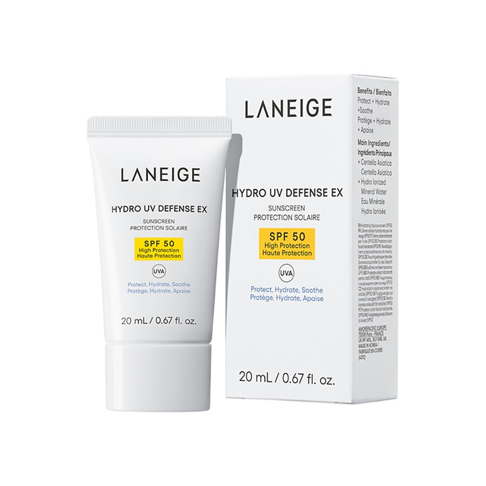 Laneige Hydro UV Defense EX sunscreen packaging on a white background