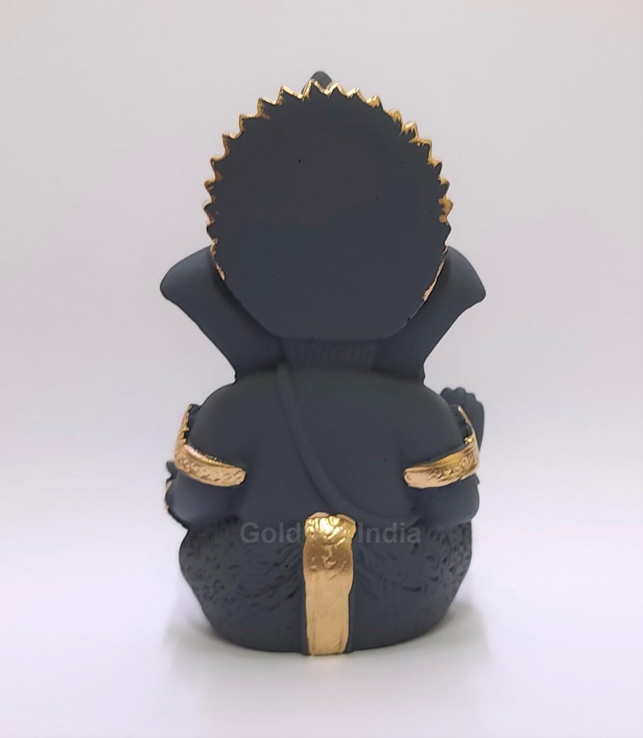 Gold Art India Dark Grey Ganesha Idol Ganesh for Car Dashboard Statue Ganpati Vinayaka Vinayagar Figurine Diwali Gifts Home Decor Luck, Success