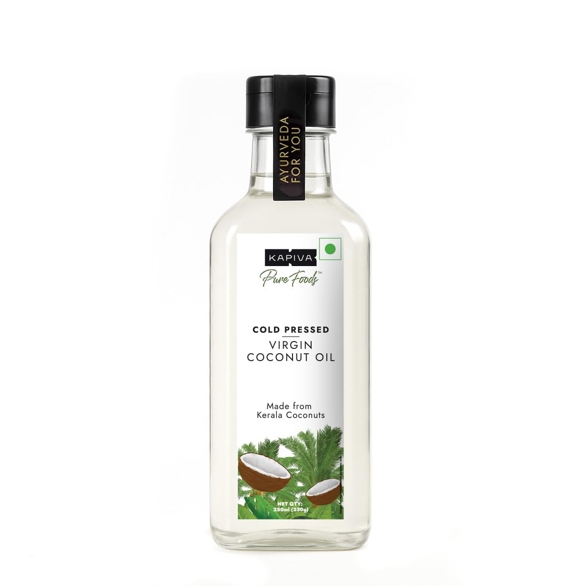 Kapiva Virgin Cold-Pressed Coconut Oil | 100% Pure, Unrefined & Edible | For Cooking, Skin & Baby Care, Oil Pulling | Coconut Oil For Hair | Keto Friendly
