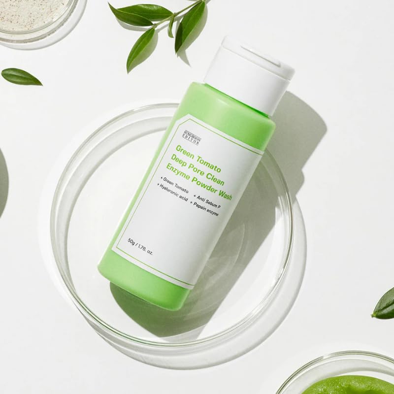 SUNGBOON EDITOR Green Tomato Deep Pore Clean Enzyme Powder Wash (50 g) | Enzyme Face Cleanser for Pore Care | Deep Cleansing, Gentle Exfoliation & Oil Control