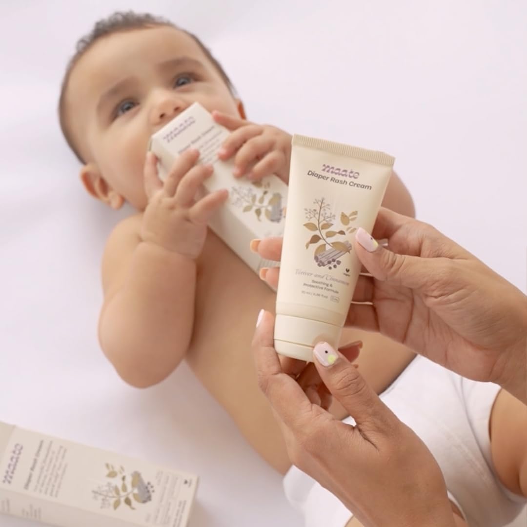 Maate Diaper Rash Cream for Baby 70ml | Enriched with Vetiver, Cinnamon, and Rosemary Oils | Treats & Heals Diaper Rashes & Infection | Diaper Cream for Baby | Pediatrician & Dermatologically Tested