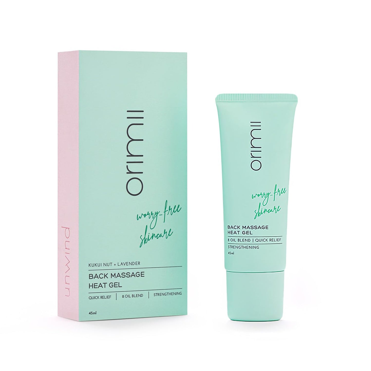 Orimii Back Massage Heat Gel with Natural Oils for Pain Relief | Strengthens Muscle Joints & Relieves Back Pain For Pregnant Women | Unique Gel Balm Texture for Quick Absorption (45ml)